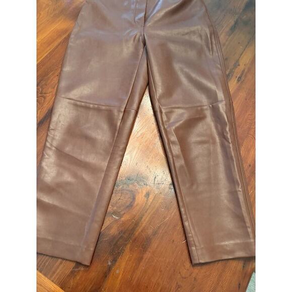 Aritzia Wilfred Oracle Faux Leather Balloon Pants Size 6 Brown EUC - Picture 13 of 16